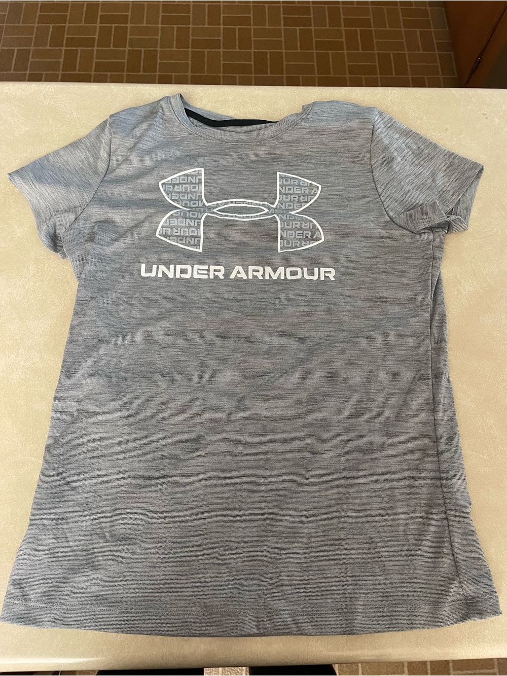 Under Armour Gray Heather Logo Short Sleeve Tee - Kids